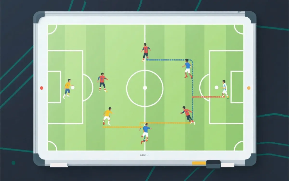 三中卫体系在进攻与防守转换中的站位切换示意图